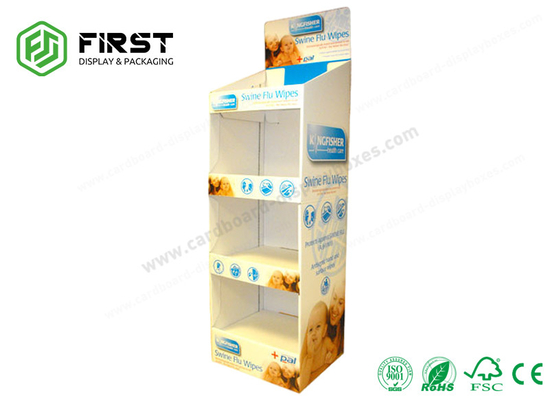 Custom Supermarket Cardboard Floor Display Stand Foldable POP Carton Display Stand