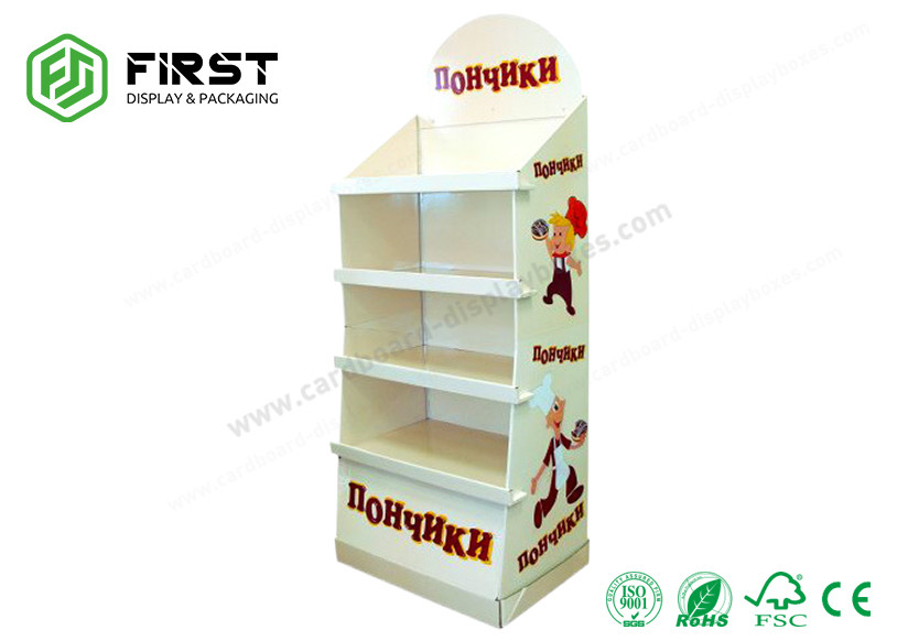 Custom Supermarket Cardboard Floor Display Stand Foldable POP Carton Display Stand