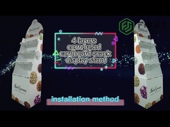 Estante de exhibición plegable del piso de la cartulina acanalada de la posición de la exhibición de la cartulina de la venta al por menor de encargo