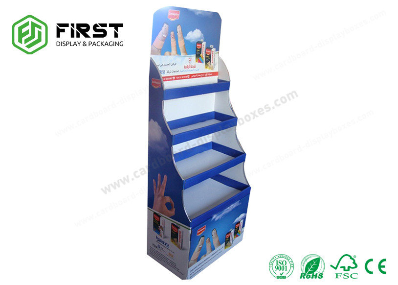 Corrugated Paper Cardboard Floor Displays Promotion Retail Foldable Floor Display Shelf