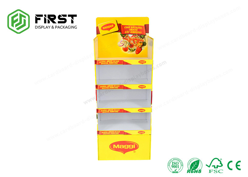 Full Color Printing Cardboard Floor Displays Customized Paper Floor Shelf Display