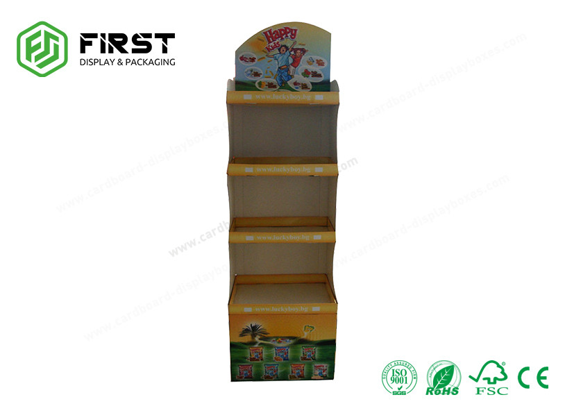 Multi - Tiers Recyclable Cardboard Floor Standing Display With Full Color Printing
